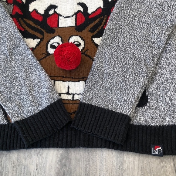 Loyalty & Faith Santa and Reindeer Ugly Sweater with Pompom details - Picture 4 of 9